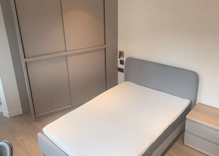 Studio bed and fitted wardrobe